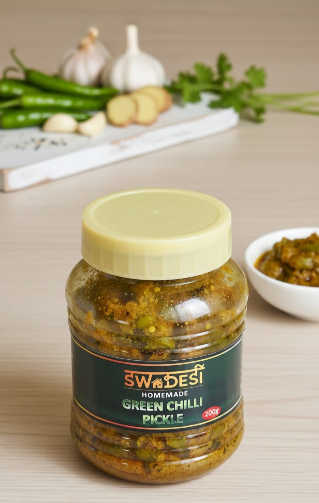 Swadesi Homemade Green Chilli Pickle – 100% Pure, Preservative-Free, Traditional Mithilanchal Taste